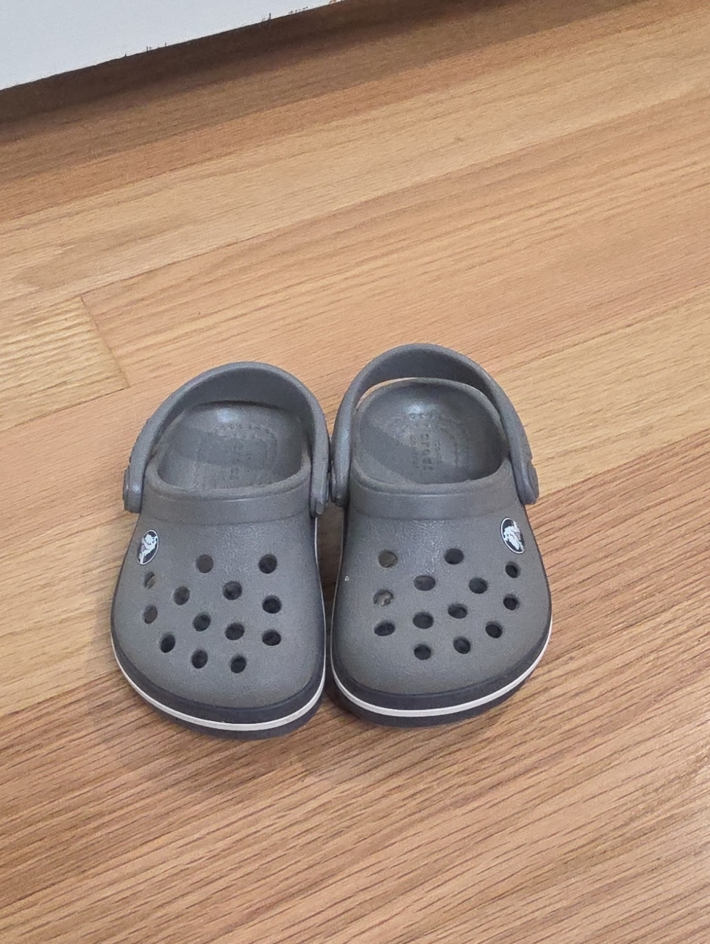 CROCS Gray Classic Clog with Heel Strap